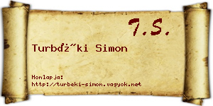 Turbéki Simon névjegykártya